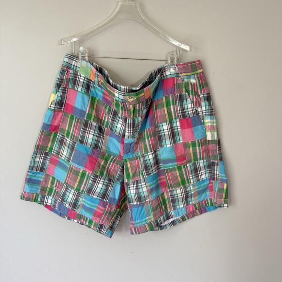 Cape Madras Other - Cape Madras Shorts Mens 42 Multi Color Patchwork Plaid Cotton Casual Summer READ